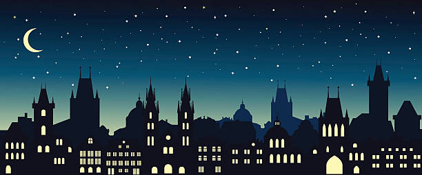 istock Cityscape in the european city at night 621589610