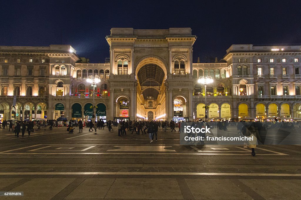 gallery vittorio emanuele II night view of the galleria vittorio emanuele II, Milan, Italy Milan Stock Photo