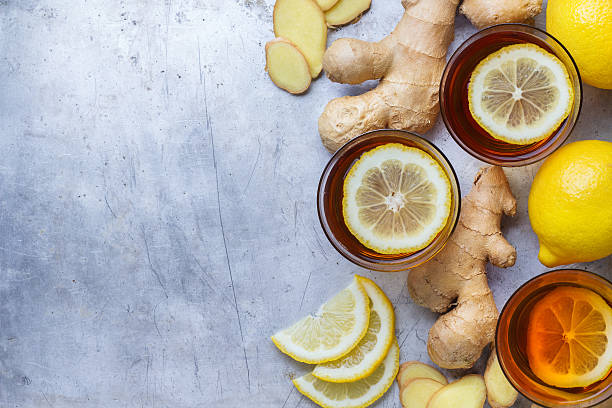 istock Ginger tea in a glass for flu cold winter days 621596176