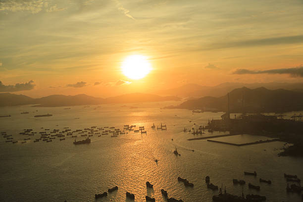 istock hong kong Coastline at sunset 621597820