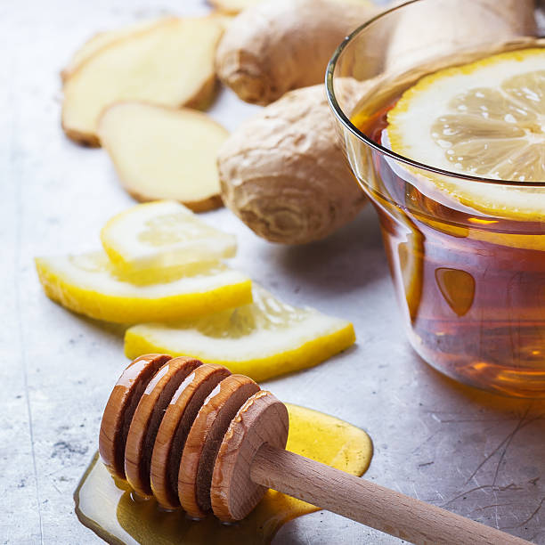 istock Ginger tea in a glass for flu cold winter days 621598132