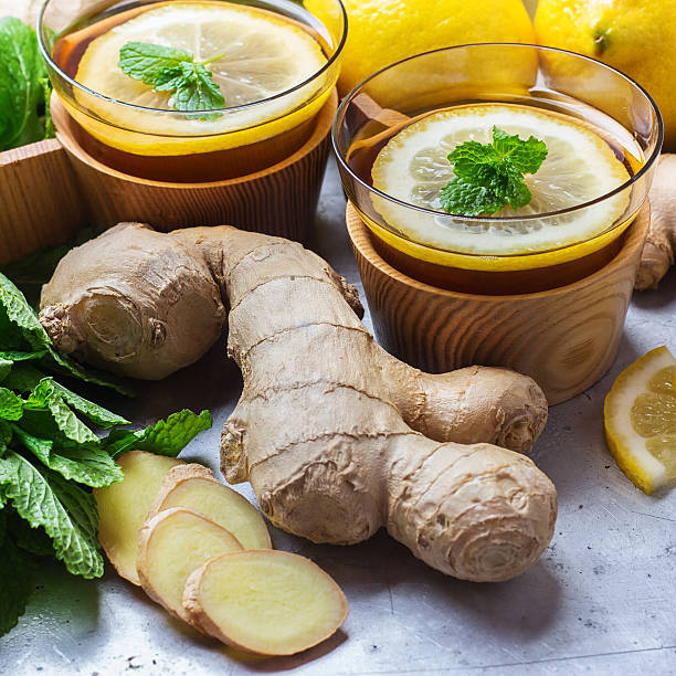 istock Ginger tea in a glass for flu cold winter days 621598628