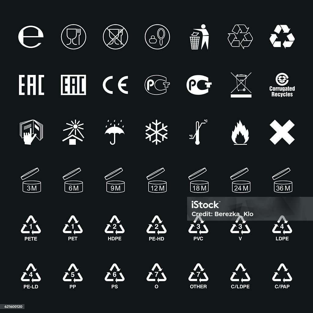 Package Symbols Set Vector Stock Illustration - Download Image Now ...