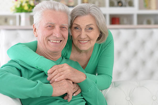 istock Happy senior couple 621602988