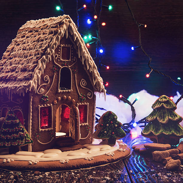 Gingerbread house with lights