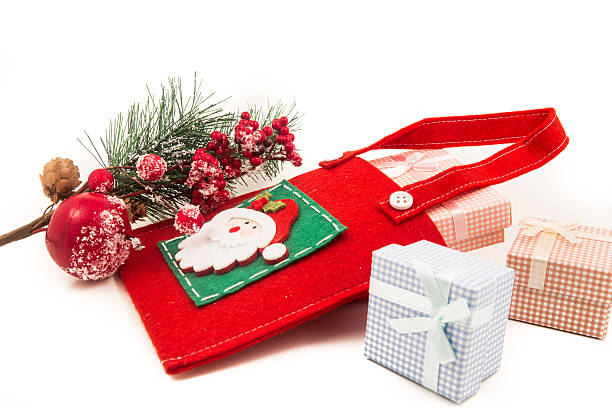 istock Gift packages colored  and Christmas-accessories isolated on white 621608538