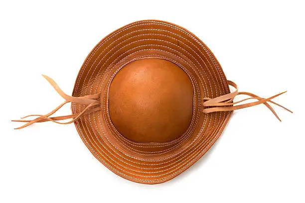 Brazilian leather hat, typical of the northeast Brazilian people, on a white background