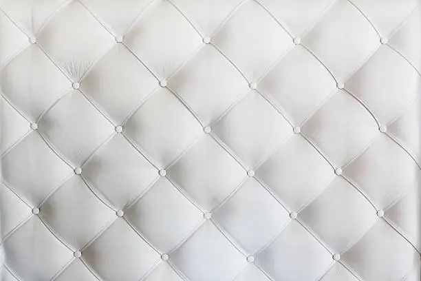 Photo of quilted leather sofa covering closeup