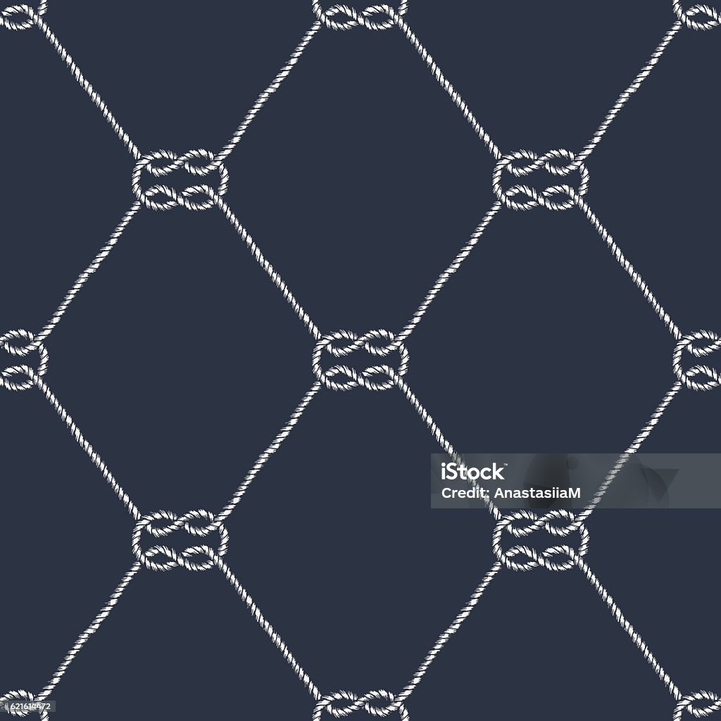 Square Rope Webbing Pattern Seamless Nautical Rope Pattern Square Knots Stock Illustration ...