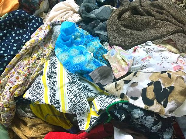 istock The Secondhand clothes in the market 621616860