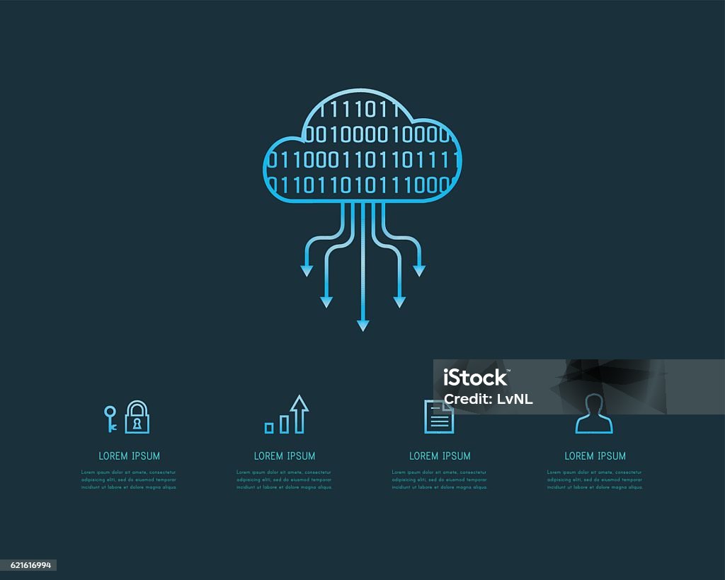 Binary Code Infographic Cloud Computing Infographic With Binary Code Stock Illustration ...