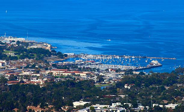 von jacks peak - monterey california monterey county cannery row stock-fotos und bilder