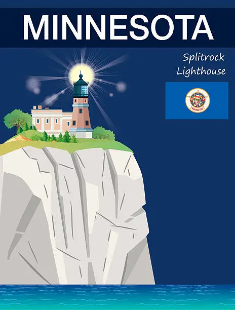 Vector illustration of Splitrock lighthouse