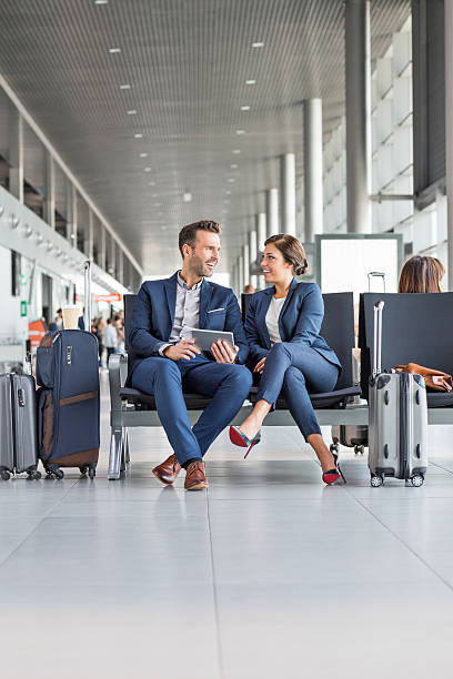 istock Business people waiting for flight 621689418