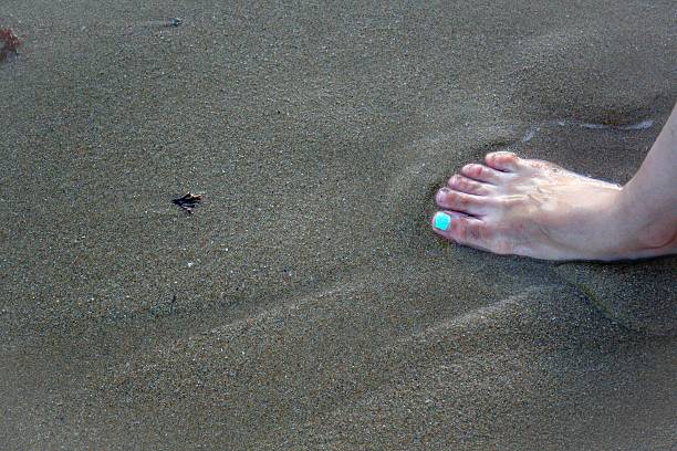 istock woman's feet on the beach 621690738