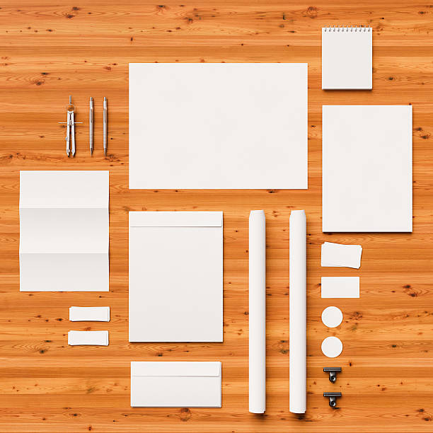 istock Branding stationery mockup scene. 3D illustration 621691000