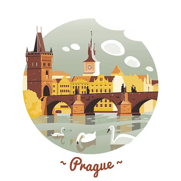 Vector illustration of Prague vector Illustration