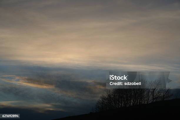 Sunset West Of Lundbreck Stock Photo - Download Image Now - Dusk, Horizontal, Multi Colored