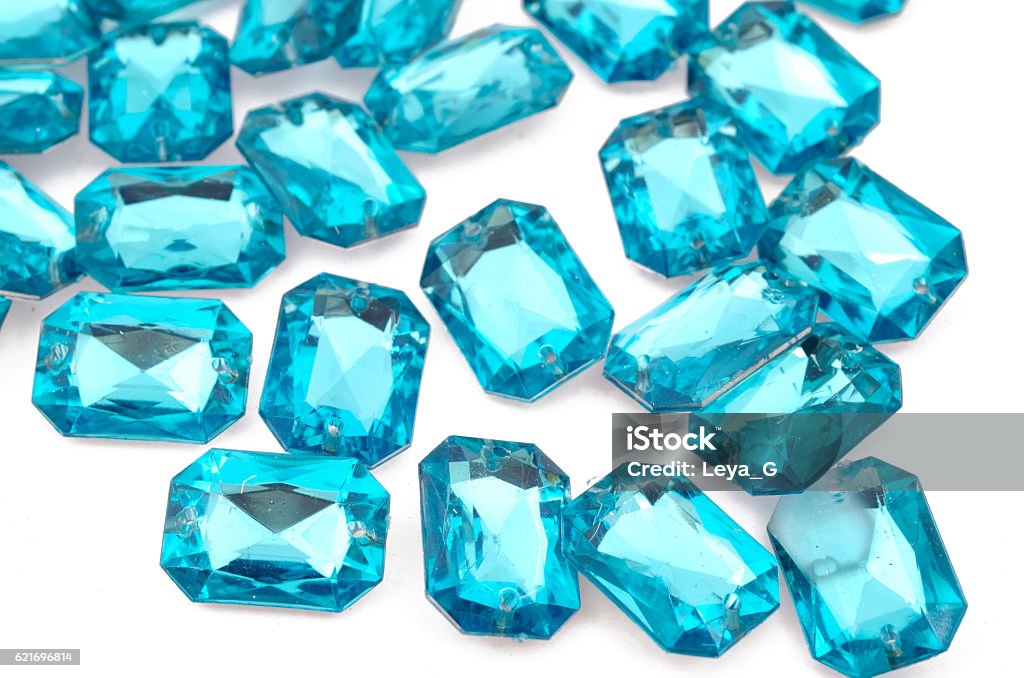 Blue Rhinestones Stock Photo - Download Image Now - Turquoise Colored,  Aquamarine, Gemstone - iStock