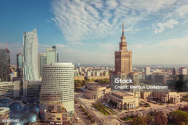 Warsaw City Centre Stock Photo - Download Image Now - Warsaw, Palace Of Culture And Science, Poland