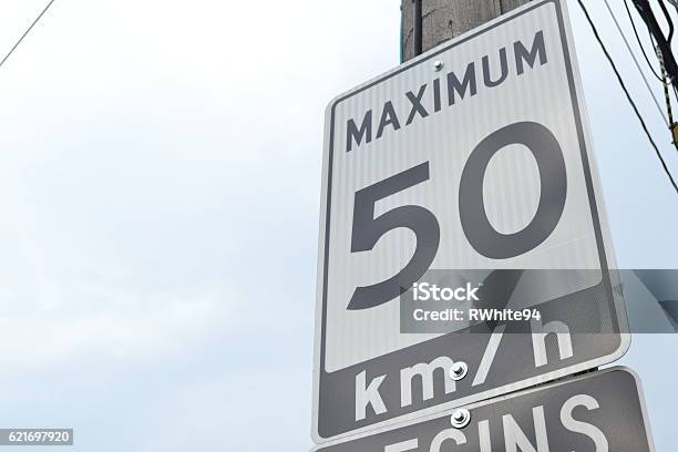 Speed Limit 50 Stock Photo - Download Image Now - Speed Limit Sign, 50 Kilometer, Sign