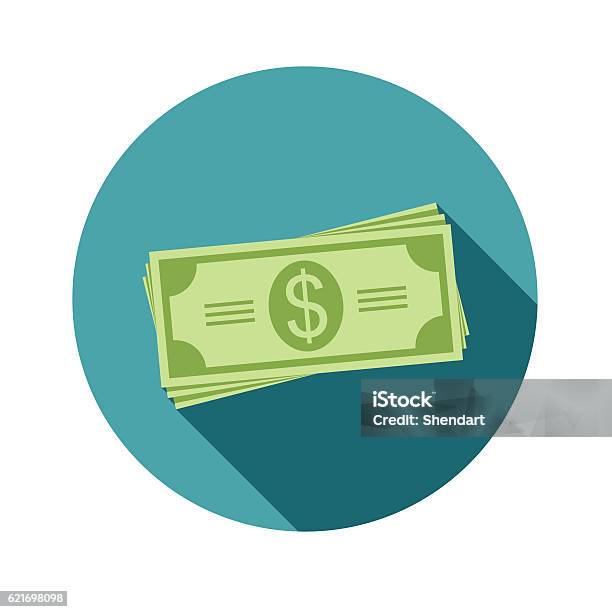 Stack Of Dollars Paper Bills Or Money Icon In A Stock Illustration - Download Image Now - Currency, Icon Symbol, Paper Currency