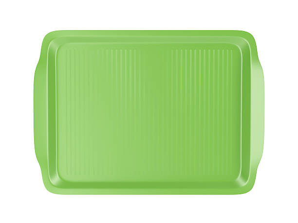 Top view of plastic tray stock photo