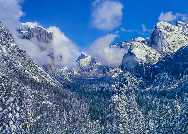 Winter In Yosemite National Park Above The Valley Floor