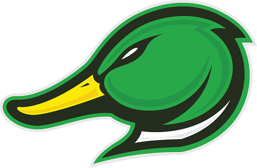 Clipart picture of a duck head cartoon mascot logo character