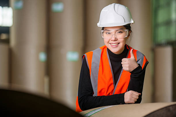 istock Paper mill factory worker 621707454