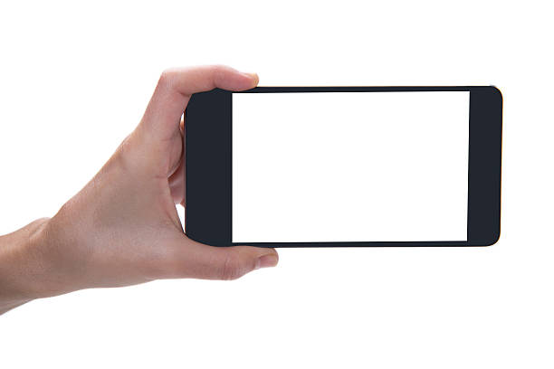 istock Hand Holding Blank White Screen Smart Phone 621708244