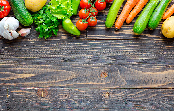 istock Healthy food and copy space, fresh vegetables 621708308