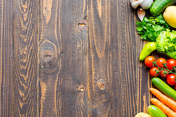 istock Healthy food and copy space, fresh vegetables 621708360