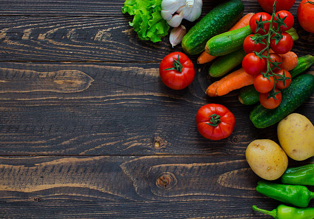 istock Healthy food and copy space, fresh vegetables 621708674