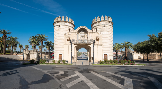 Puerta de Palmas in Badajoz city, emblematic monument of Extremadura
