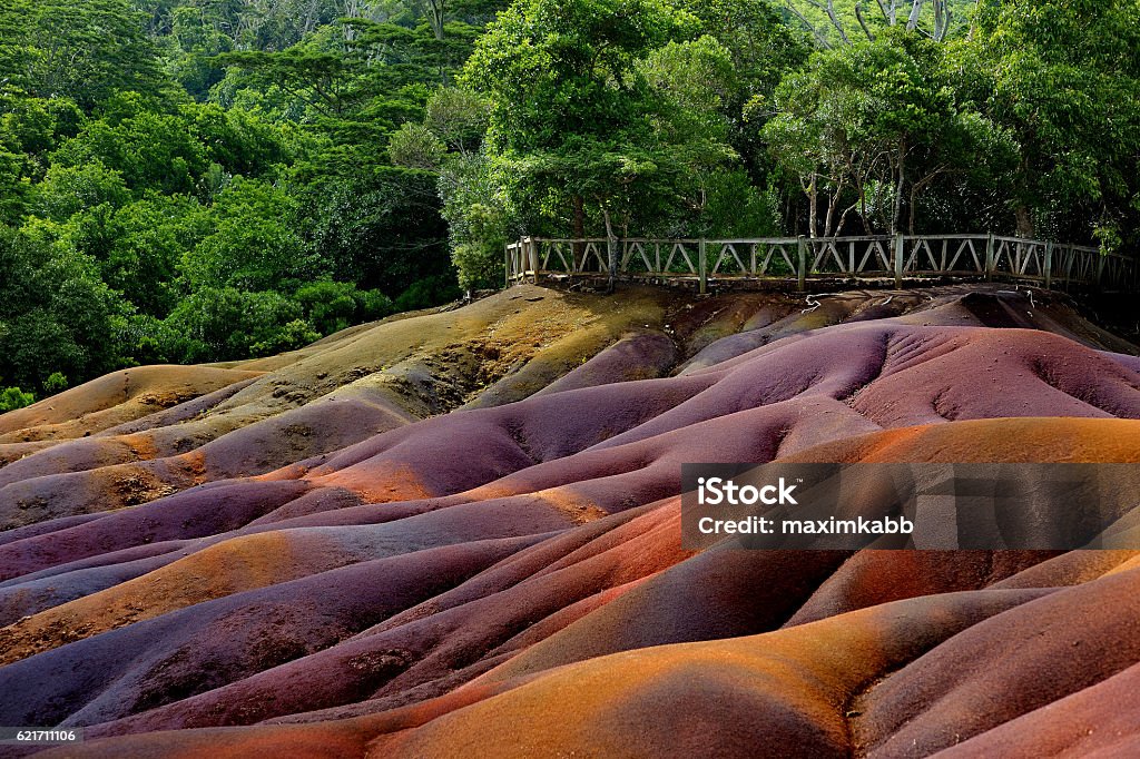 Chamarel sept terres colorées sur l’île Maurice - Photo de Île Maurice libre de droits