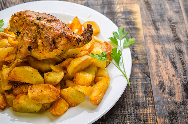 quail grilled with potatoes