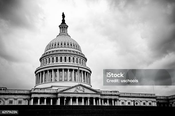 The United States Capitol Building Washington Dc Stock Photo - Download Image Now - Black And White, Congress - Arizona, Congress