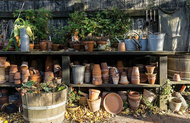 istock romantic idyllic plant table in the garden 621723222