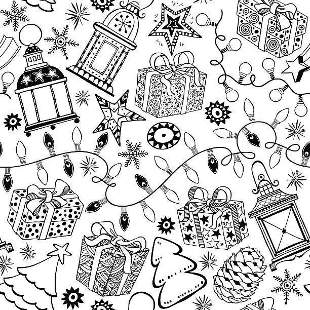 Vector illustration of Christmas and New Year vector background.