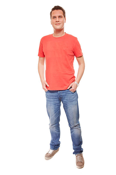 istock Young man guy in red t-shirt 621730070