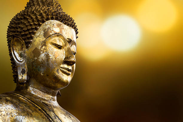 Face of buddha Selective focus point on Buddha statue. buddha art stock pictures, royalty-free photos & images