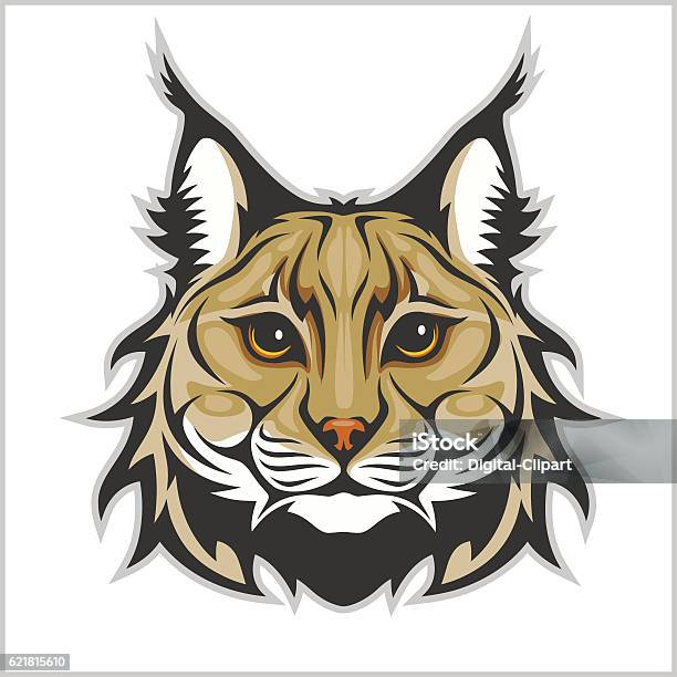 Tête De Lynx Isolée Sur Blanc Logo De La Mascotte Vecteurs libres de droits et plus d'images vectorielles de Lynx