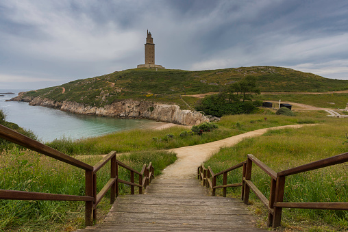 Hercules Tower, roman lighthouse located in La Coruna, Spain.