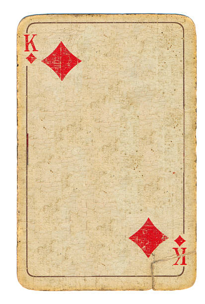 istock empty old playing card king of diamonds paper background 621825324