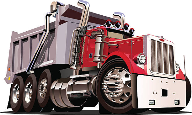 Vector Cartoon Dump Truck Stock Illustration - Download Image Now - Dump  Truck, Semi-Truck, Cartoon - iStock