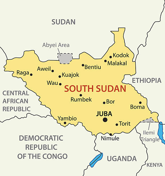 Kuvapankin kuvitus otsikolla Eteläsudanin Tasavalta Vektorikartta – Lataa  kuva nyt - Etelä-Sudan, Kartta, Abyei - iStock