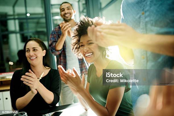 Celebrating Our Achievements Together Stock Photo - Download Image Now - Happiness, Teamwork, Success