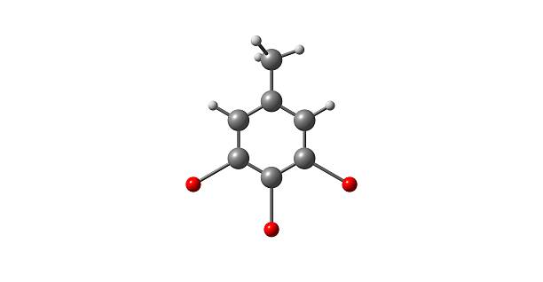 istock 3,4,5-Tribromotoluene molecular structure isolated on white 621827494