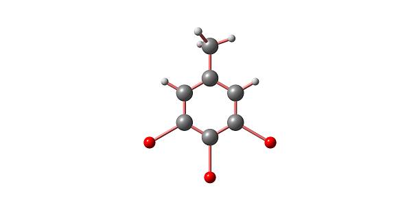istock 3,4,5-Tribromotoluene molecular structure isolated on white 621827522
